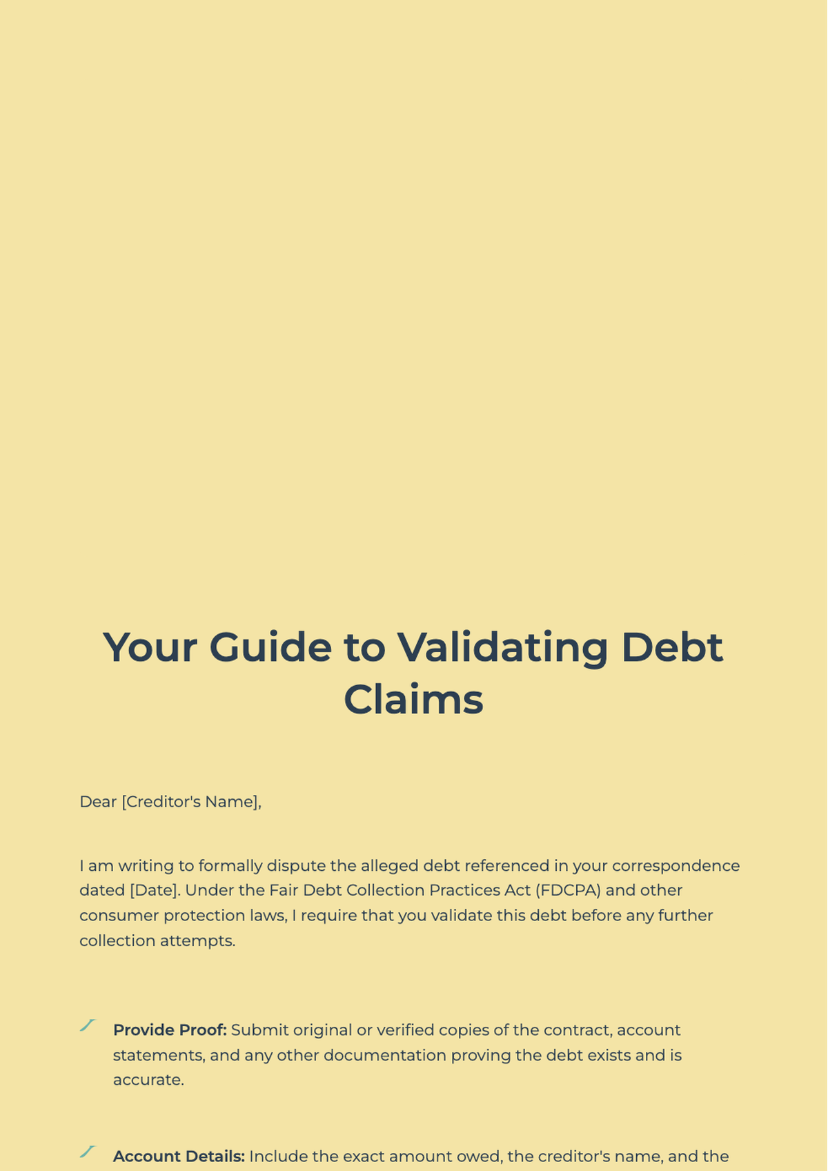 Debt validation letter guide infographic with laptop and bill illustrations_variant_2